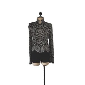 St John Collection Black Silver Women's Sz 6 Jacket